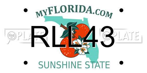 RLL43 Florida License Plate