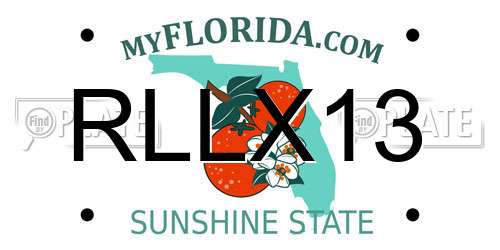 RLLX13 Florida License Plate