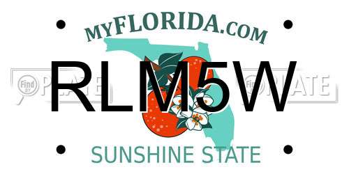 RLM5W Florida License Plate