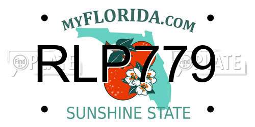 RLP779 Florida License Plate