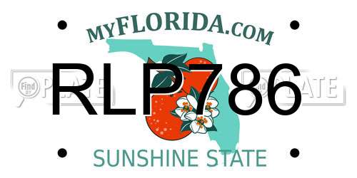 RLP786 Florida License Plate