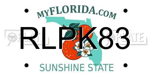 RLPK83 Florida License Plate