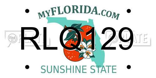 RLQ129 Florida License Plate