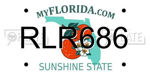 RLR686 Florida License Plate