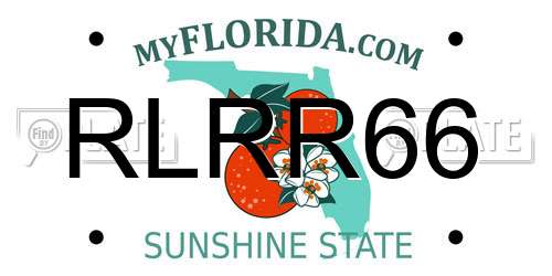 RLRR66 Florida License Plate