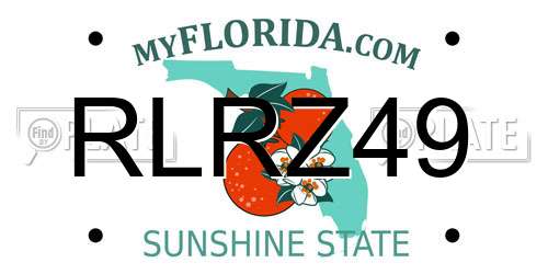 RLRZ49 Florida License Plate