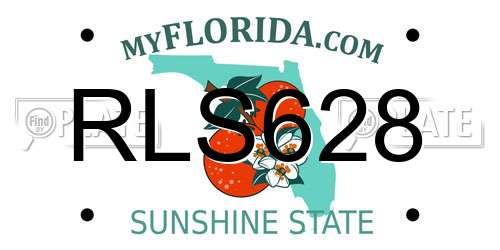 RLS628 Florida License Plate