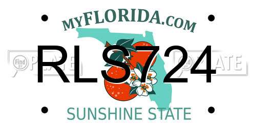 RLS724 Florida License Plate