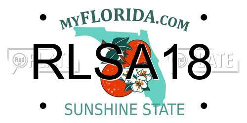 RLSA18 Florida License Plate