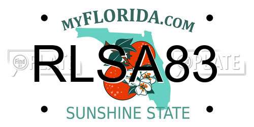 RLSA83 Florida License Plate