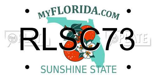 RLSC73 Florida License Plate