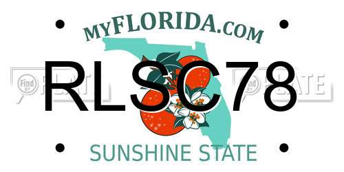 RLSC78 Florida License Plate