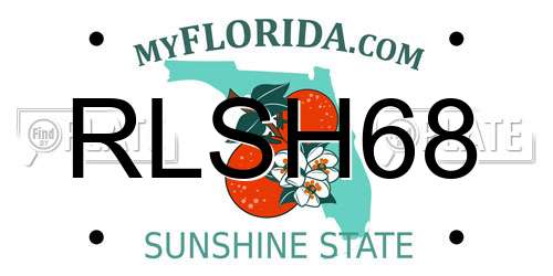 RLSH68 Florida License Plate