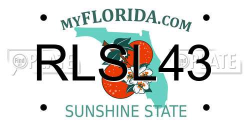 RLSL43 Florida License Plate
