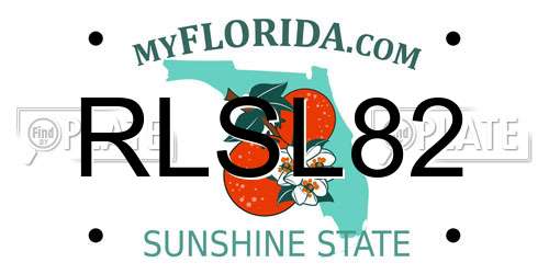 RLSL82 Florida License Plate