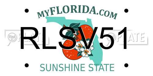 RLSV51 Florida License Plate