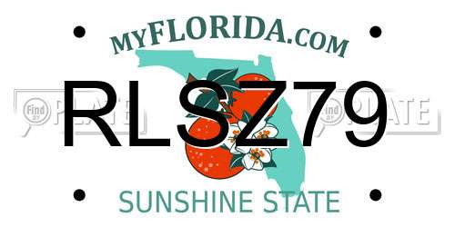 RLSZ79 Florida License Plate