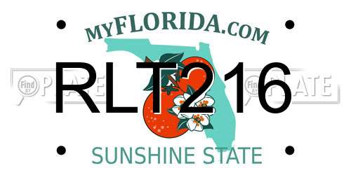 RLT216 Florida License Plate