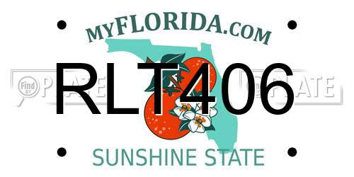 RLT406 Florida License Plate