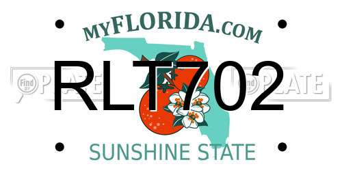 RLT702 Florida License Plate