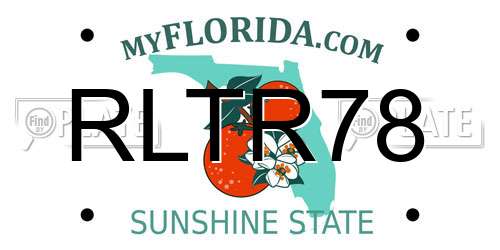 RLTR78 Florida License Plate