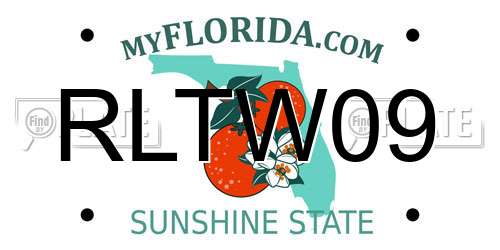 RLTW09 Florida License Plate