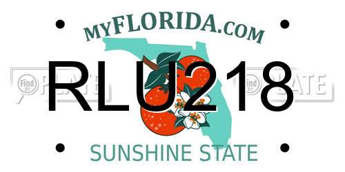 RLU218 Florida License Plate