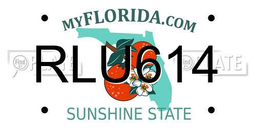 RLU614 Florida License Plate