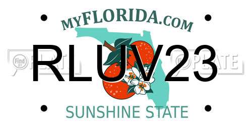 RLUV23 Florida License Plate