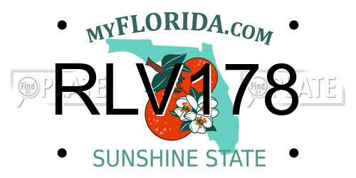 RLV178 Florida License Plate