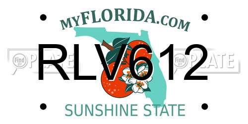 RLV612 Florida License Plate