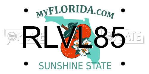 RLVL85 Florida License Plate