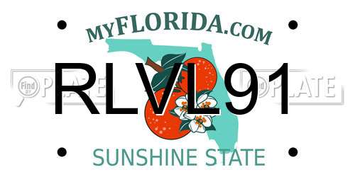 RLVL91 Florida License Plate