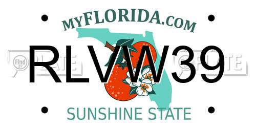 RLVW39 Florida License Plate