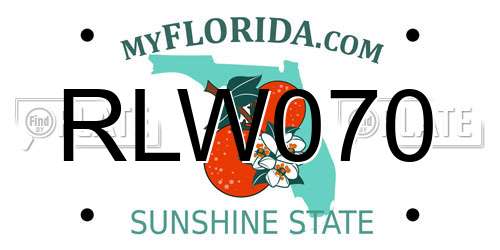 RLW070 Florida License Plate
