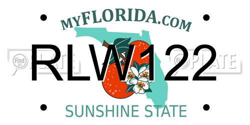 RLW122 Florida License Plate