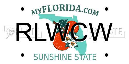 RLWCW Florida License Plate