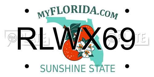 RLWX69 Florida License Plate