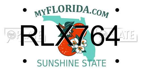 RLX764 Florida License Plate