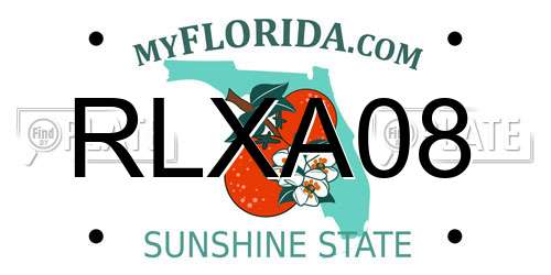 RLXA08 Florida License Plate