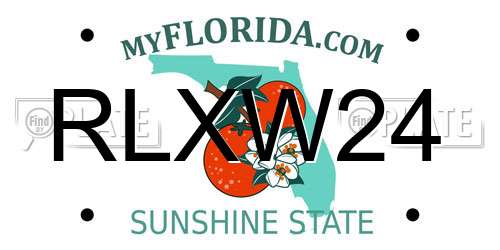 RLXW24 Florida License Plate