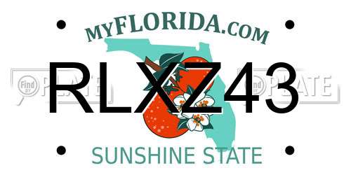 RLXZ43 Florida License Plate