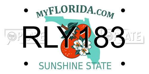 RLY183 Florida License Plate