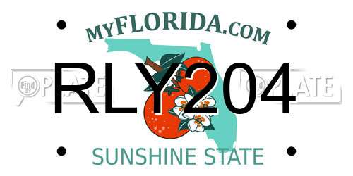 RLY204 Florida License Plate