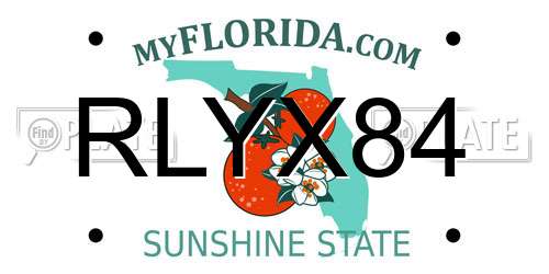 RLYX84 Florida License Plate