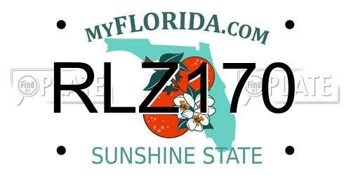 RLZ170 Florida License Plate