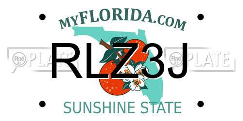 RLZ3J Florida License Plate