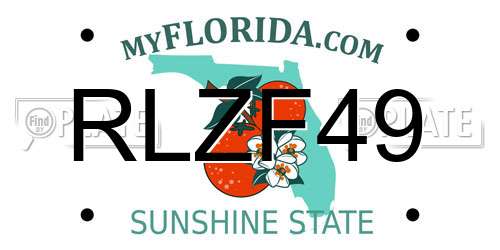RLZF49 Florida License Plate