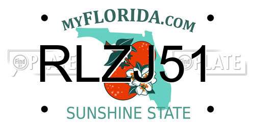 RLZJ51 Florida License Plate