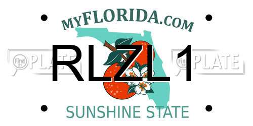 RLZL1 Florida License Plate